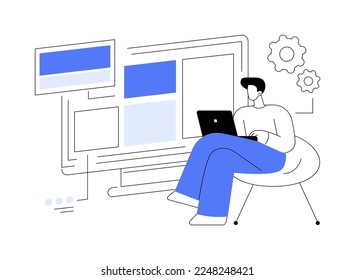Copy optimization abstract concept vector illustration. Web text, shadow copy optimization algorithm, online business, boost traffic, target keywords, SEO writing method abstract metaphor.