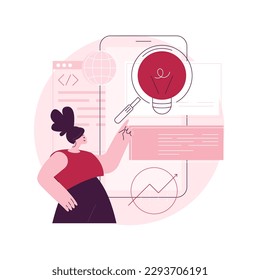 Copy optimization abstract concept vector illustration. Web text, shadow copy optimization algorithm, online business, boost traffic, target keywords, SEO writing method abstract metaphor.