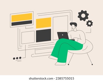 Copy optimization abstract concept vector illustration. Web text, shadow copy optimization algorithm, online business, boost traffic, target keywords, SEO writing method abstract metaphor.