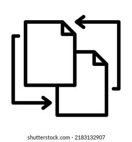 Copy outline icon vector illustration