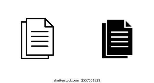 Copy outlined and solid icon vector collection.