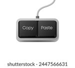 Copy Paste button combination. Computer Keyboard. Word on pc computer keyboard. Vector illustration.