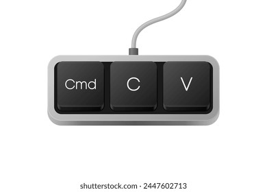 Copy Paste button combination. Computer Keyboard. Word on pc computer keyboard. Vector illustration.