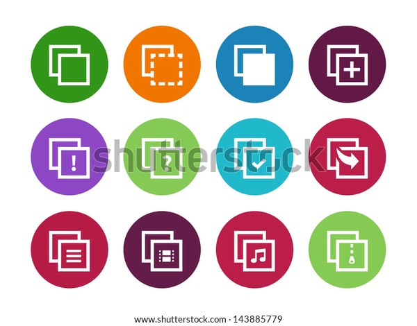 Copy Paste Circle Icons Apps Presentations Stock Vector (Royalty Free ...