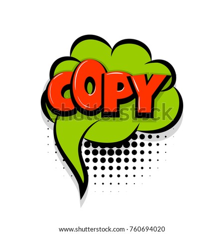 copy paste comic text speech bubble balloon pop art style wow banner message