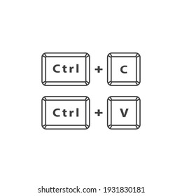 Copy and paste, ctrl c and ctrl v button. Vector icon template