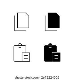 Copy and Paste Icon Collection in Line and Solid Style