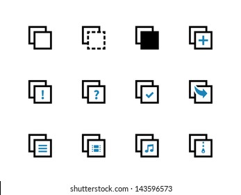 Copy Paste Icons for Apps, Presentations, Web Pages. Duo Tone color. Vector illustration. 