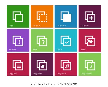 Copy Paste Icons for Apps, Presentations, Web Pages. Vector illustration. 