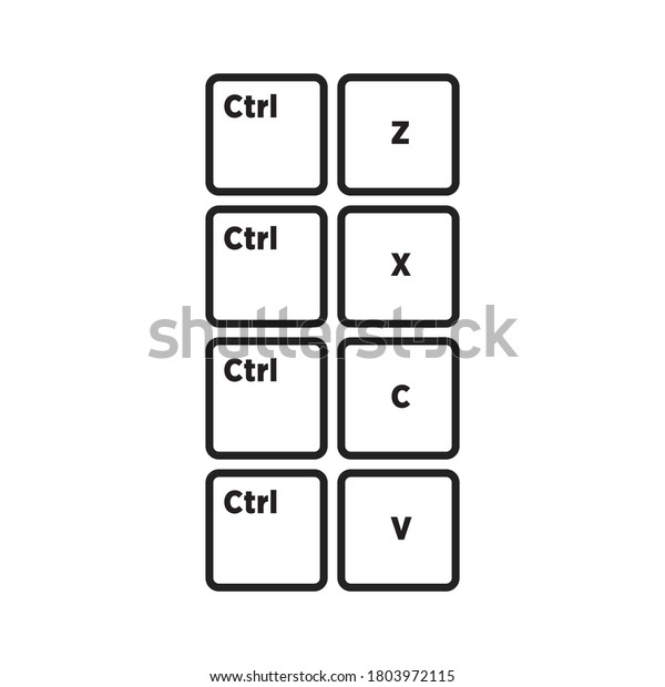 キーボードアイコンのコピーと貼り付けシンボルベクター画像セットイラスト背景 のベクター画像素材 ロイヤリティフリー