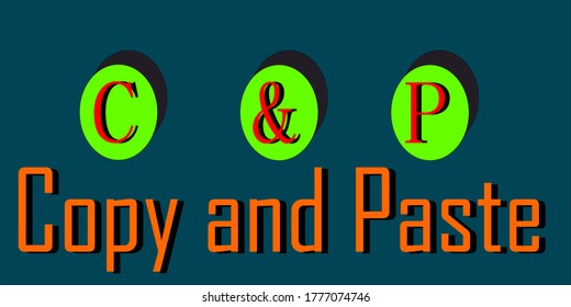Copy and paste use word Short form displayed with colorful 3d text vector abstract.