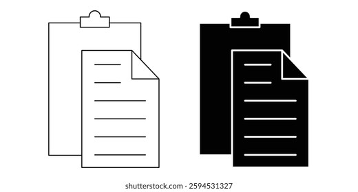 Copy and Paste Vector Line and falt Icon. clipbord icon. vector illustration. 