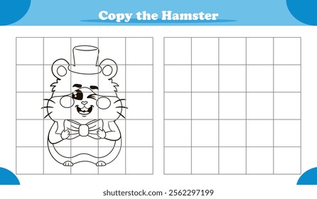 Copy the picture activity game for kids featuring hamster character winks