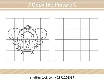 copy the picture of animal Educational game for kindergarten and preschool worksheet game for kids