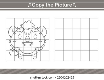 copy the picture of animal Educational game for kindergarten and preschool.worksheet game for kids