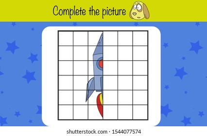 Copy the picture. Children education game, iq test, brain training