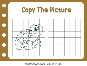 copy the picture of of cute turtle. free vector style