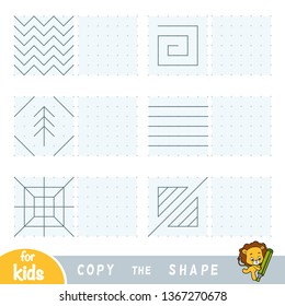 Copy the picture, education game for children. Replicate the image by dots. Draw geometric and natural ornaments