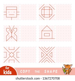 Copy the picture, education game for children. Replicate the image by dots. Draw geometric and natural ornaments