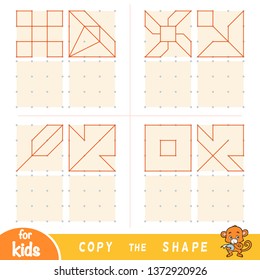 Copy the picture, education game for children. Replicate the image by dots. Draw geometric and natural ornaments