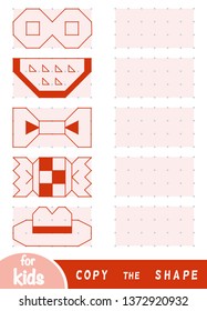 Copy the picture, education game for children. Replicate the image by dots. Draw geometric ornaments