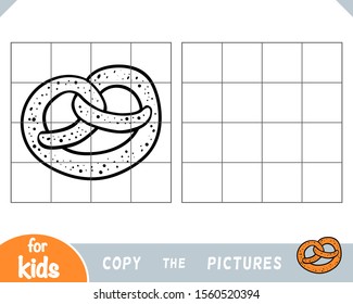 Copy the picture, education game for children, Pretzel