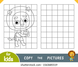 Copy the picture, education game for children, Lion