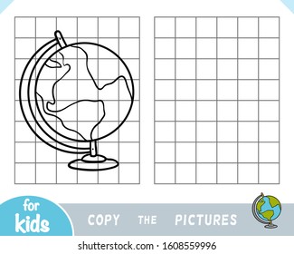 Copy The Picture, Education Game For Children, Globe