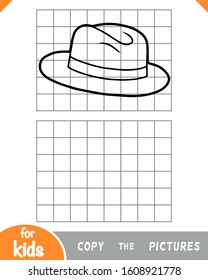Copy the picture, education game for children, Trilby hat
