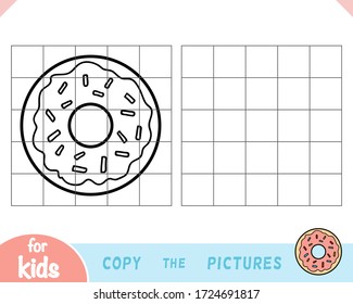 Copy the picture, education game for children, Donut