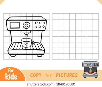 Copiar la imagen, juego educativo para niños, Espresso Coffee Machine