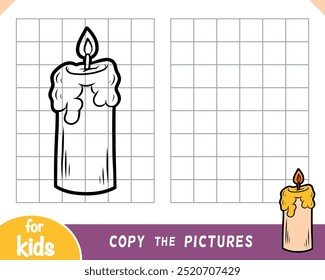 Copy the picture, education game for children, cartoon candle