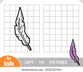 Copy the picture, education game for children, cartoon bird feather