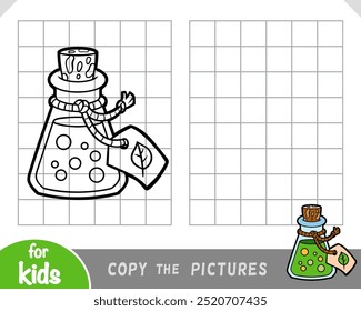 Copy the picture, education game for children, Elixir bottle with a magic potion