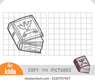 Copy the picture, education game for children, cartoon magic book
