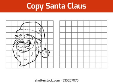 Copy the picture, education game for children: Santa Claus