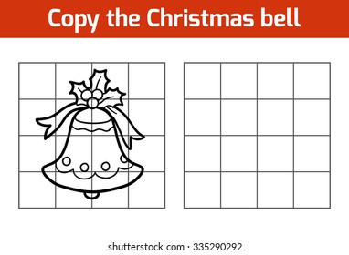 Copy the picture, education game for children: Christmas bell