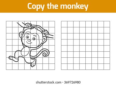 Copy the picture, education game for children (monkey)