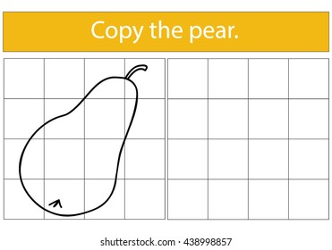 Copy the picture, education game for  children: pear.