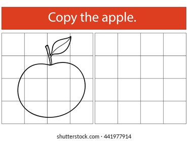 Copy the picture, education game for  children: pear.