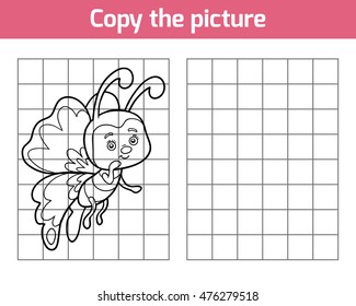 Copy the picture, education game for children, Butterfly