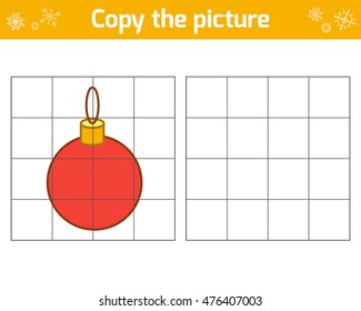Copy the picture, education game for children, Christmas ball