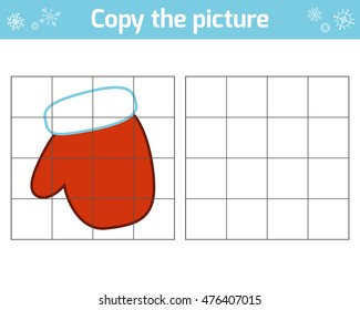 Copy the picture, education game for children, Mitten