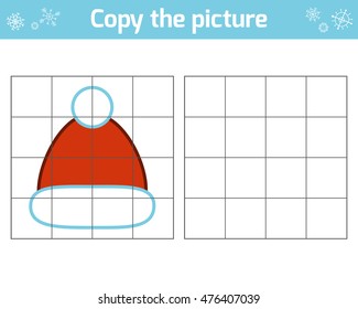Copy the picture, education game for children, Santa hat