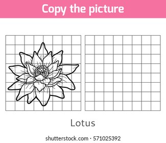 Copy the picture, education game for children, Lotus