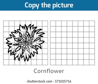 Copy the picture, education game for children, Cornflower