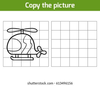 Copy the picture, education game for children, Helicopter