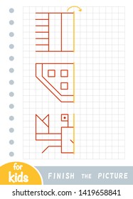 Copy The Picture, Educational Game For Children. Finish The Picture By Dots.