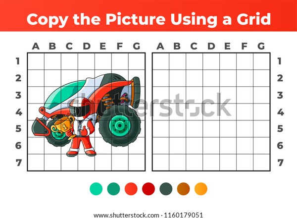 Copy the Picture, an educational game for\
children. Champion Racer and his\
Car.