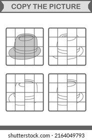 Copy the picture with Fedora Hat. Worksheet for kids